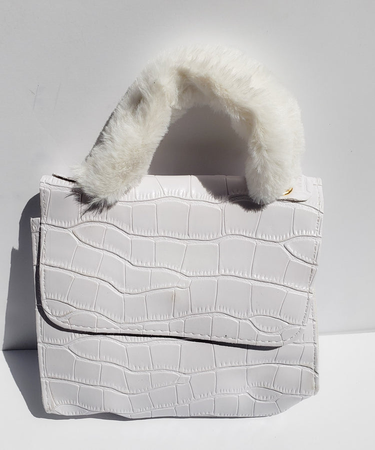 White Mini Fur Bag