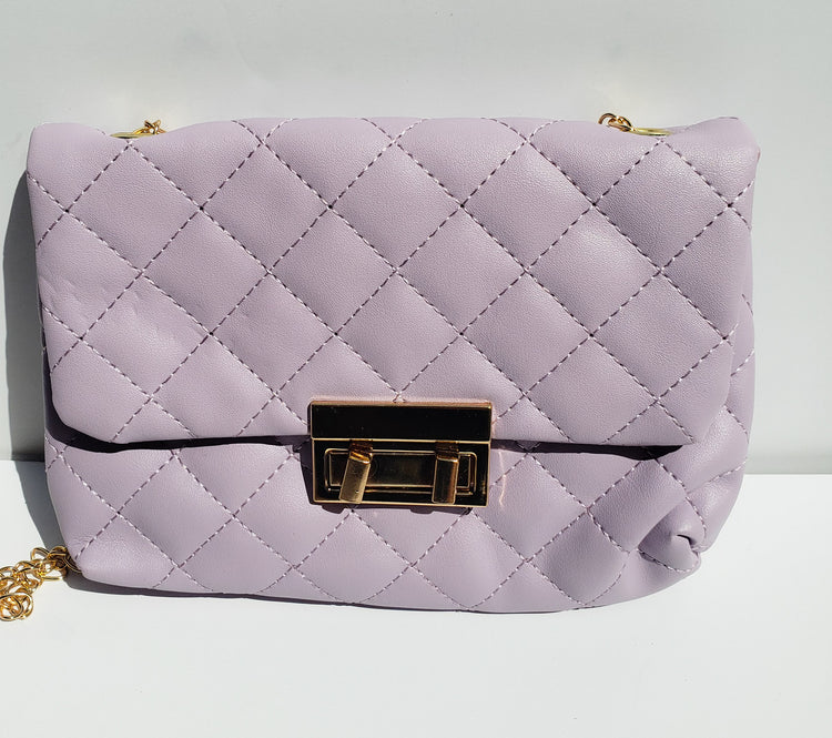 Lilac Quilted Handbag